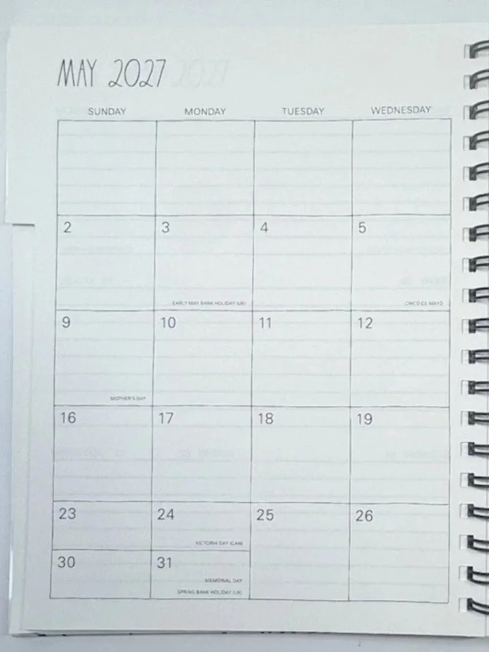 RAE DUNN Spiral Hard Cover 17-Month Calendar NWT